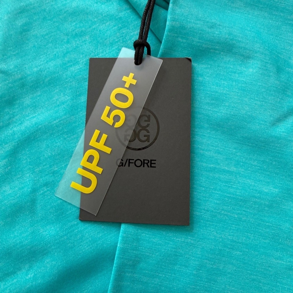 G/FORE LS Golf Polo Shirt Mens XL "SRMEL" Turquoise UPF 50+ Performance - Picture 3 of 9